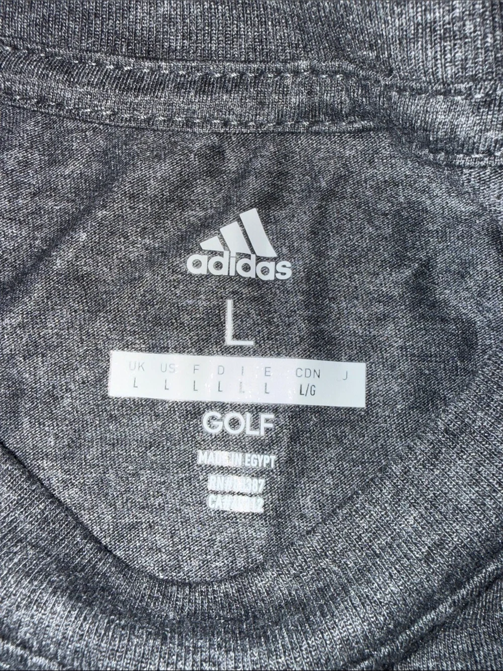 Adidas Men’s Performance Golf Polo Tee Heathered Gray L NWT